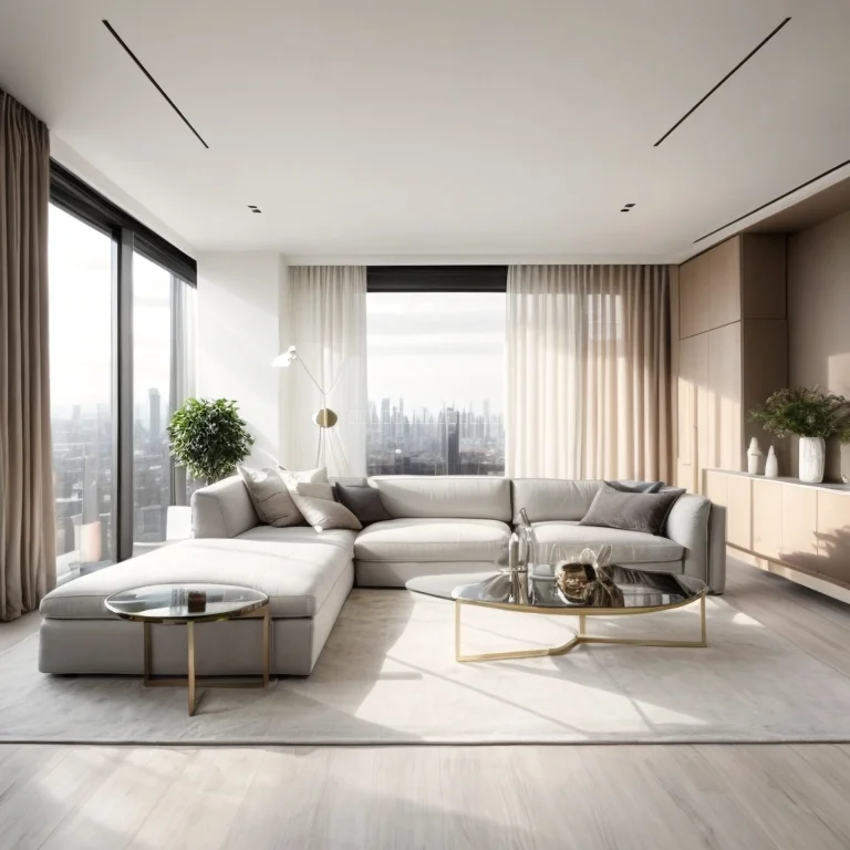 City skyline view from apartment