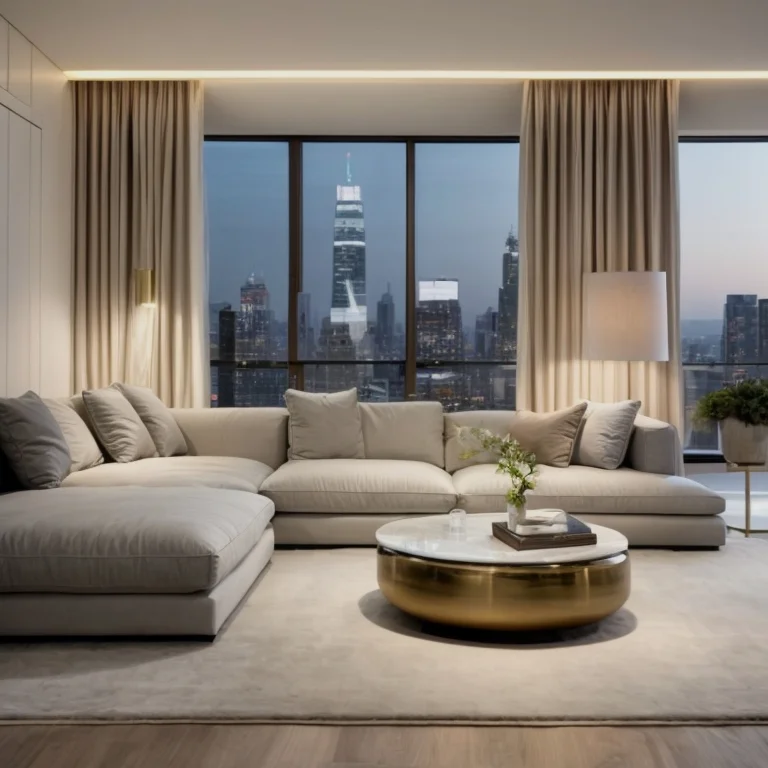 Spacious luxury apartment living area